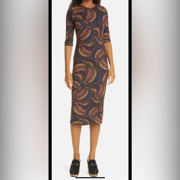 Farm Rio New Black Wild Bananas Jersey Stretch Dress size XL coastal chic - Picture 3 of 13